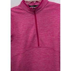 NIKE DRI FIT DOUBLE KNIT GOLF 1/2 ZIP LONG SLEEVE TOP PINK 884965-666 WOMEN Sz L